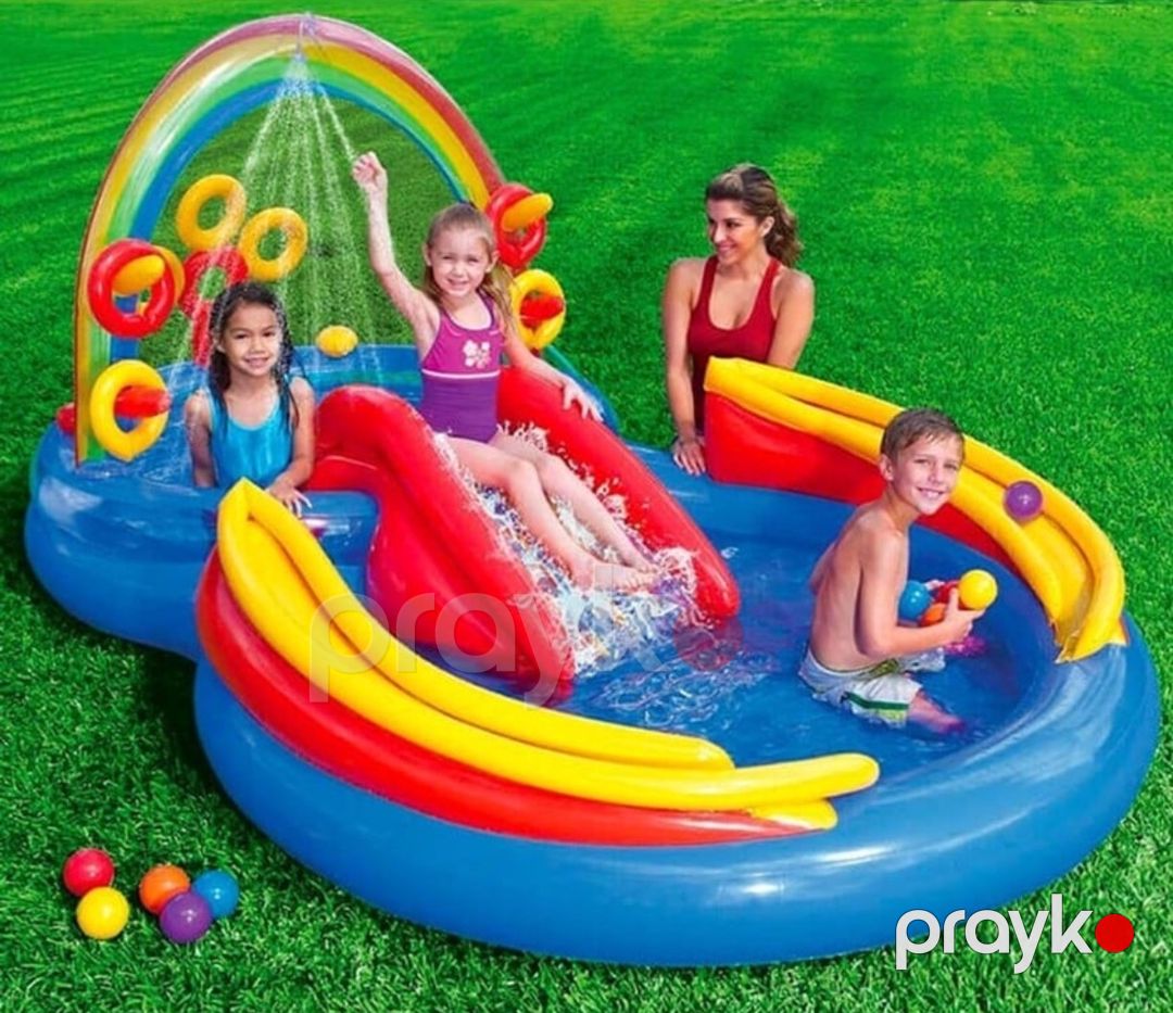 Uşaqlar üçün şişmə hovuz Intex HT-57453, rəngbərəng, 297x193x135 sm, 381 l — Hovuzlar, Bakı (2)