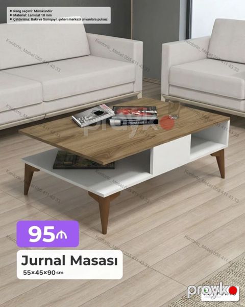 Düz masa, Açılmayan, Təkərsiz, Teksturalı laminat, Zəmanətsiz — Bakı