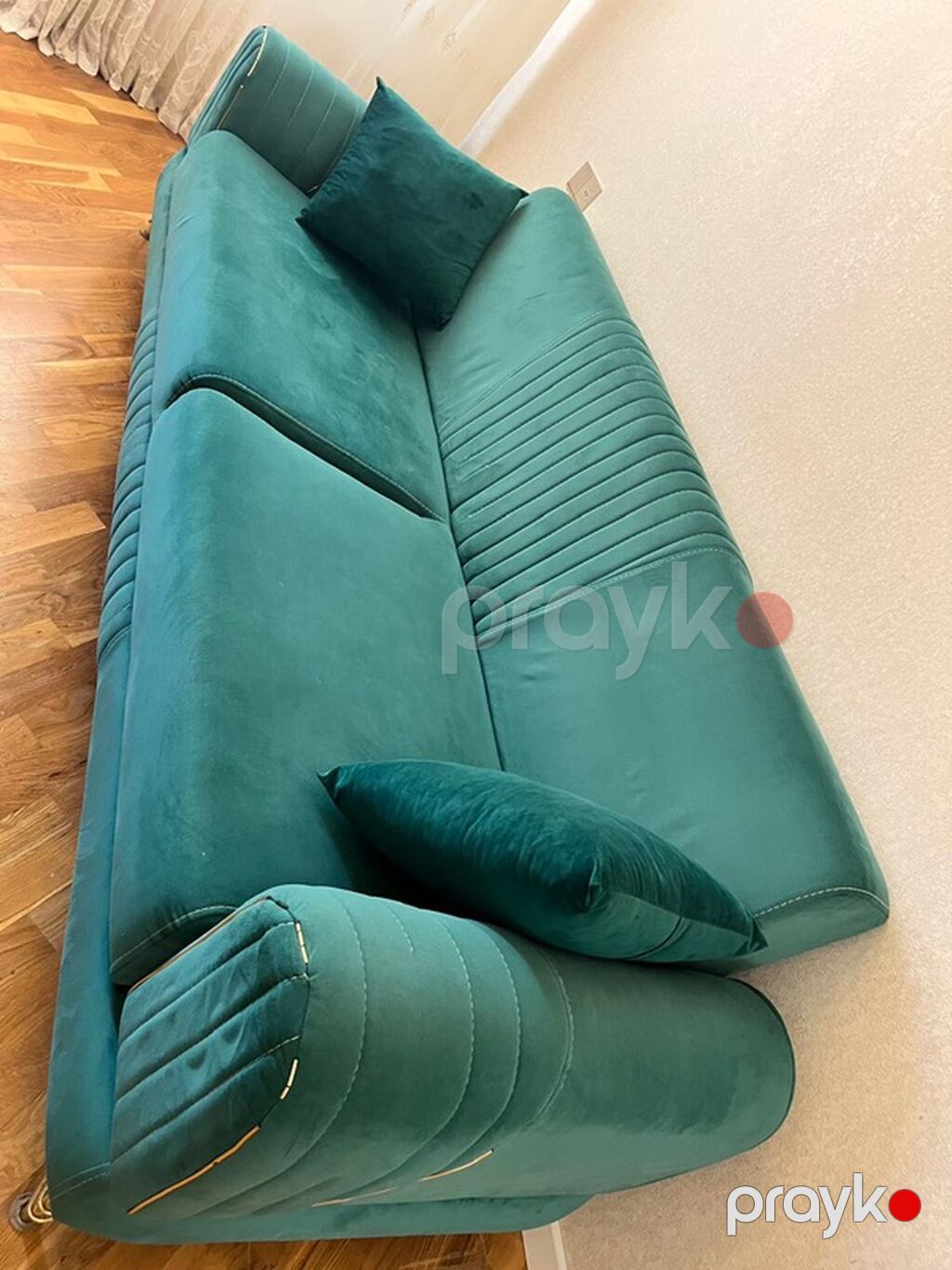 Yaşıl-mavi (zümrüd) rəngdə yumşaq dəst – 3 parçadan ibarət: - 1 ədəd 3 — Yumşaq mobilya dəstləri, Bakı (5)