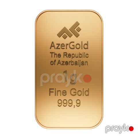 Qızıl külçə, qızıl 999.9 əyar, 1 q — Bakı
