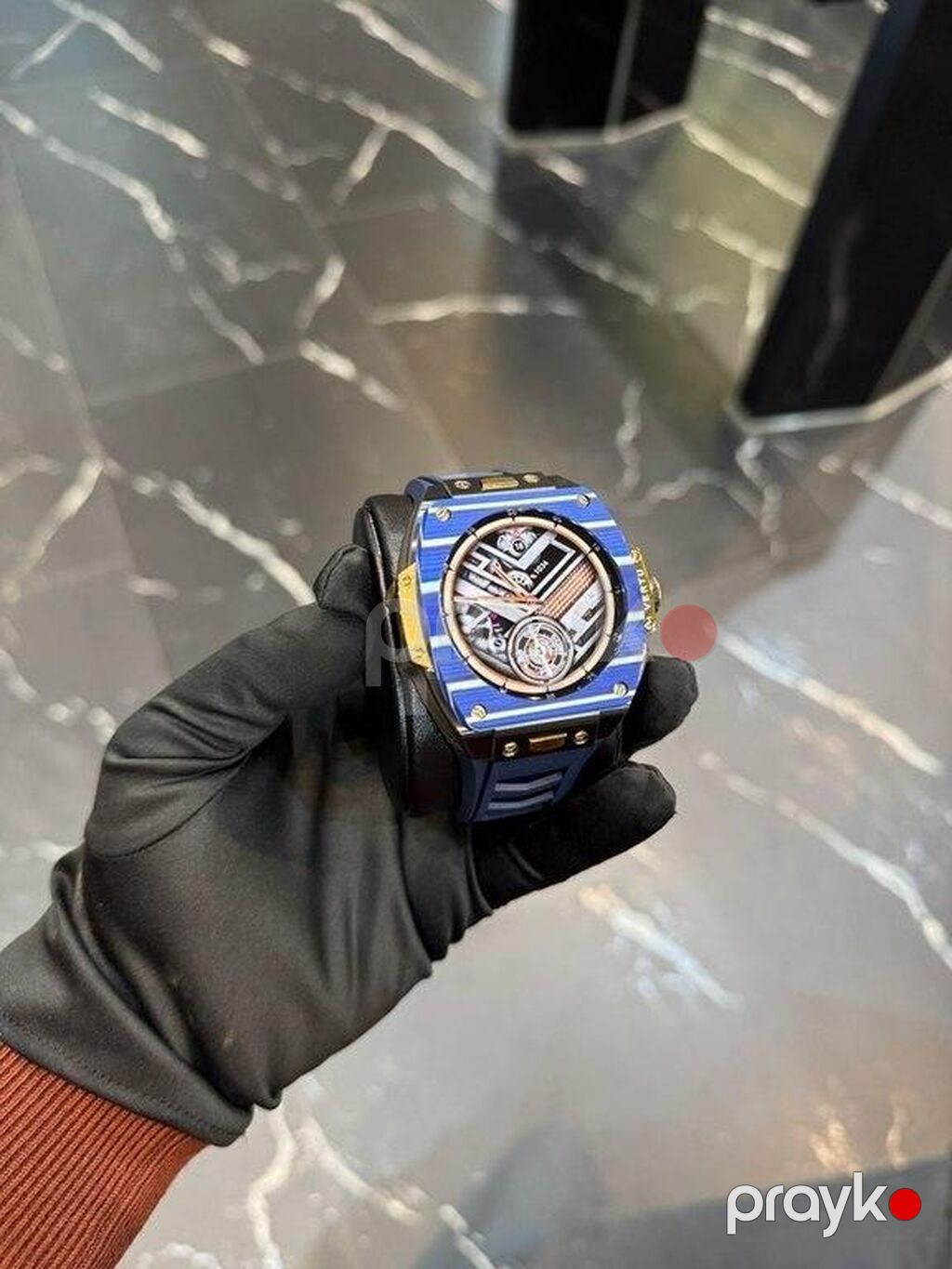 Smart saat "vertu watch blue carbon gold blue strap 2025" Vertu — Ağıllı saatlar, Bakı (4)