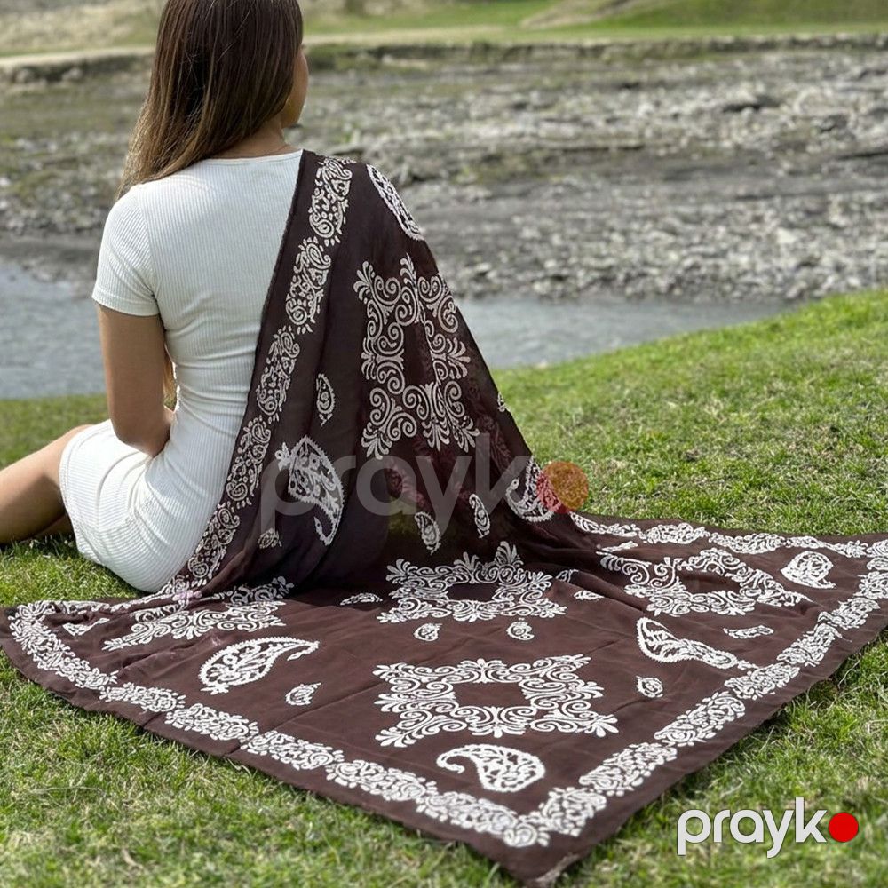 Kəlağayı Süsən, qəhvəyi, ipək, 150x150 sm — Mallar, Bakı (2)