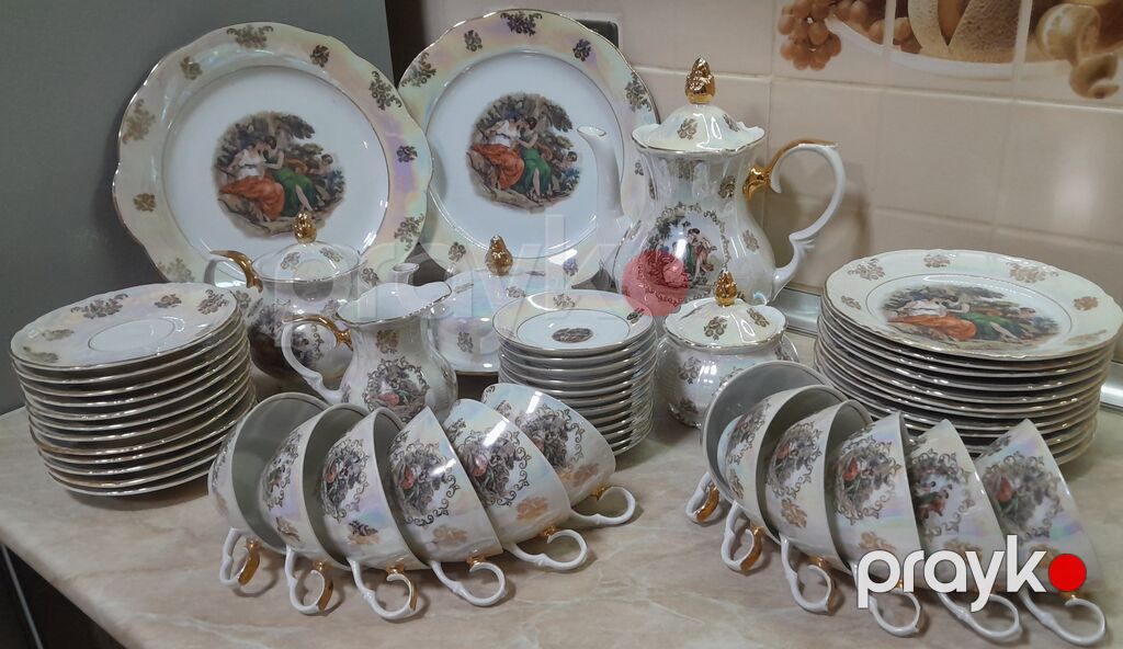 Çay dəsti, Farfor, 12 nəfərlik, Almaniya — Süfrə qabı, Bakı (2)