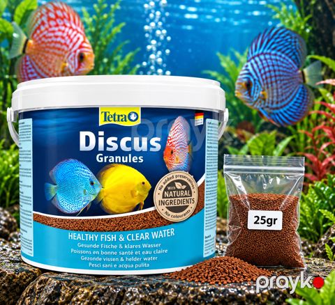 Balıqlar üçün proteinli yem Discus granules 25 q