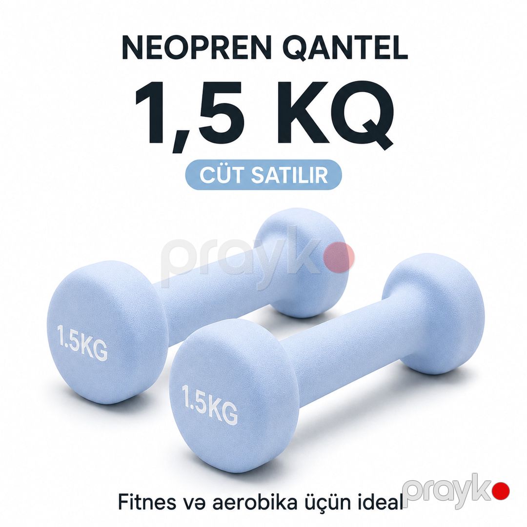 Qantel, 1.5 kq, mavi, dəmir/neopren — Mallar, Bakı (2)