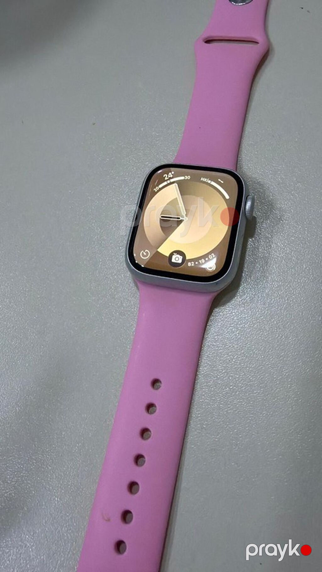 Apple Watch (alüminium gövdə, gümüş rəng) – çəhrayı silikon kəmər ilə — Ağıllı saatlar, Bakı (4)