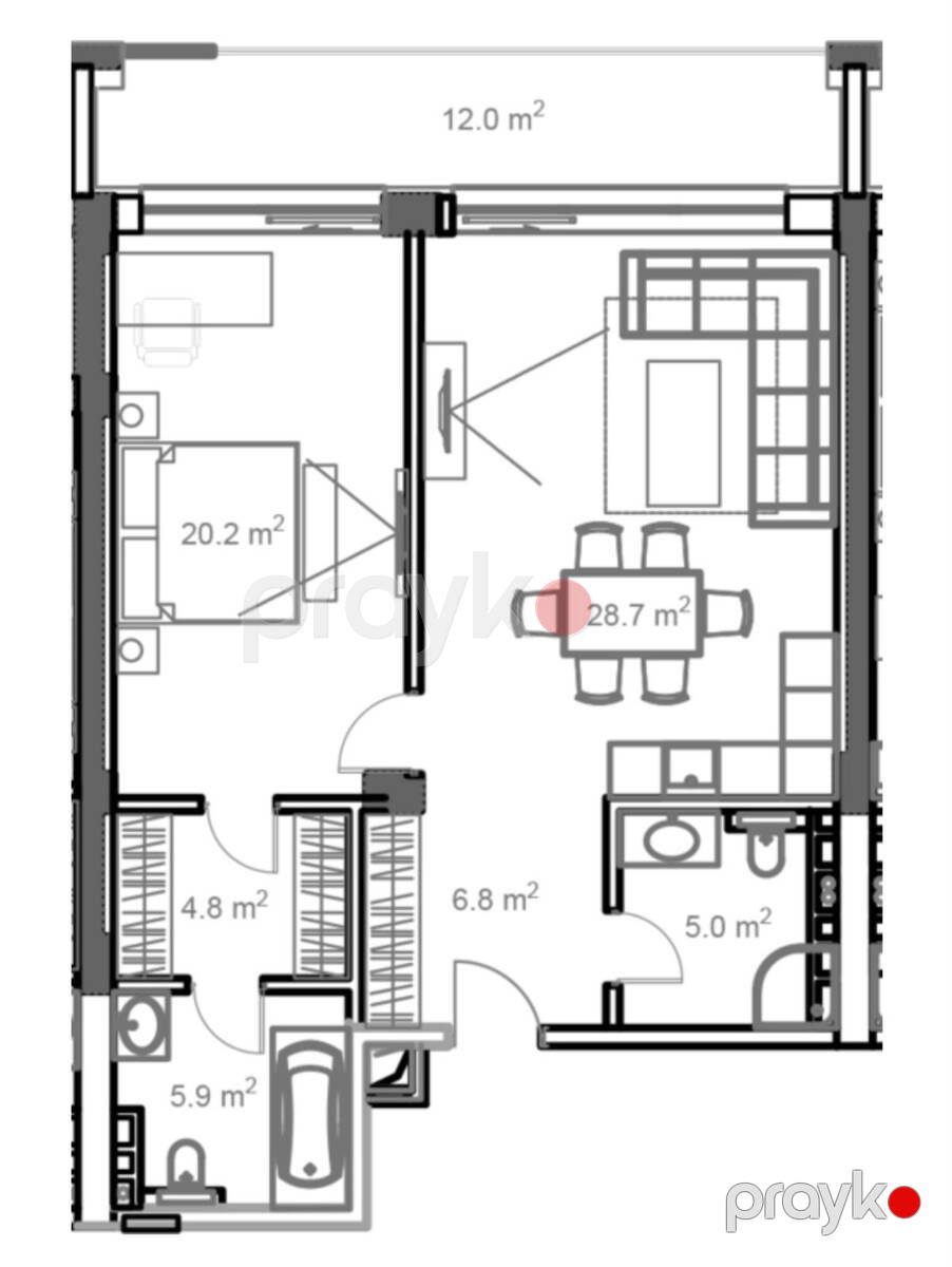 Satılır 2 otaqlı yeni tikili 99.3 m² — Mənzil, Bakı (4)