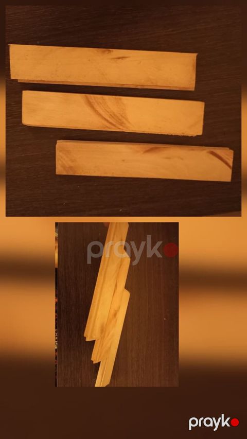 Taxta lamellər / şpaliklər dəsti - Material: təbii ağac - Forma: düz — Qusar