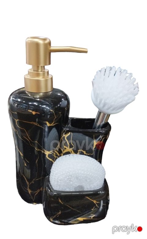 Mətbəx dozatoru HomeStore KS5T, keramika, qara/qızılı, 21x12 sm — Bakı