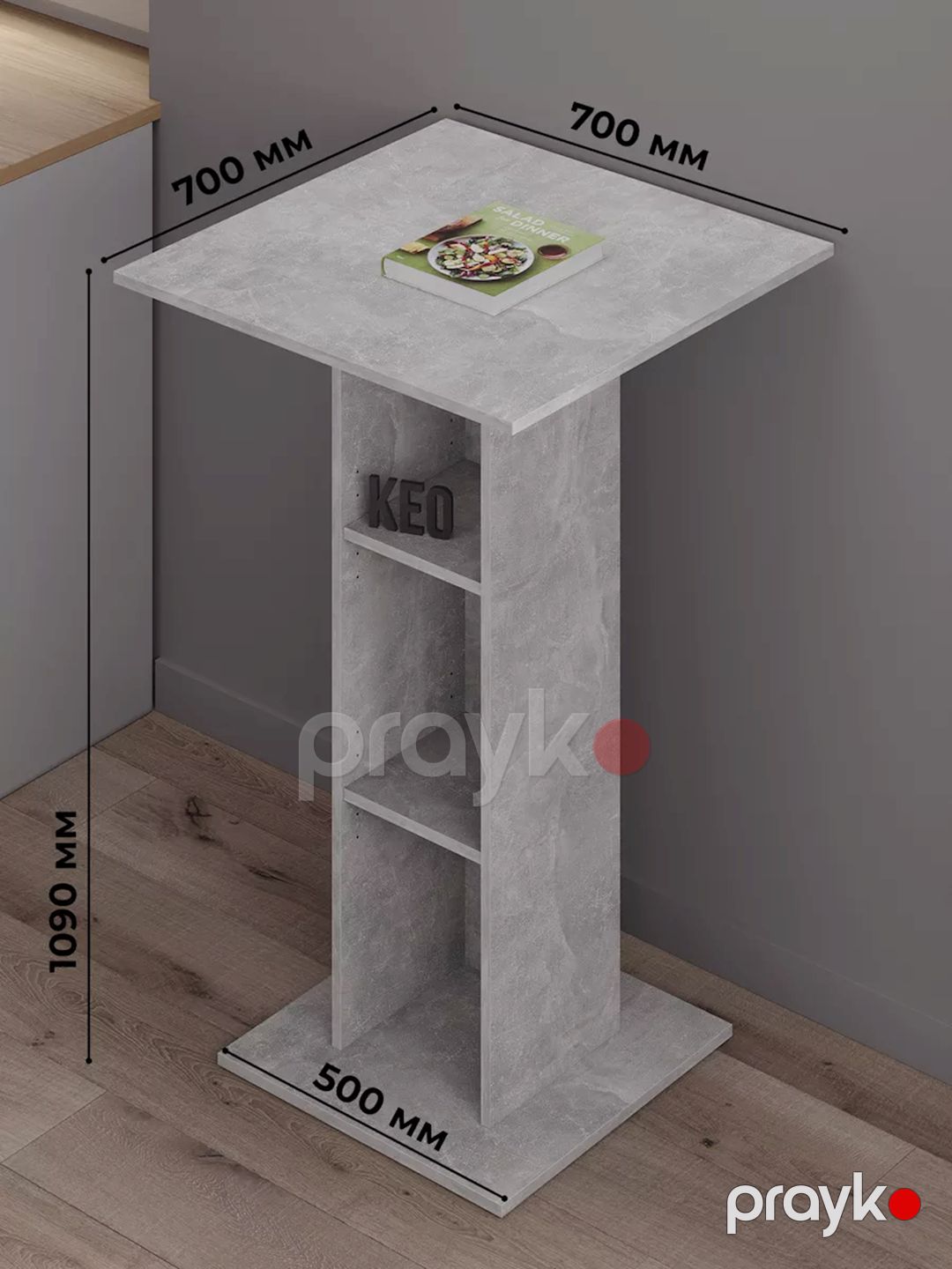 Bar dayağı, 70x70x109 sm, Ldsp, beton rəngi — Mallar, Bakı (3)