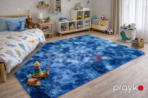 Xalça VM013-0205, mavi, poliester, 100x200 sm — Bakı