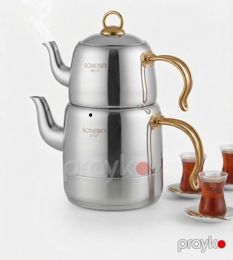 Çaydan dəsti Bonera, paslanmayan polad, gümüşü, 1100/2000 ml — Bakı