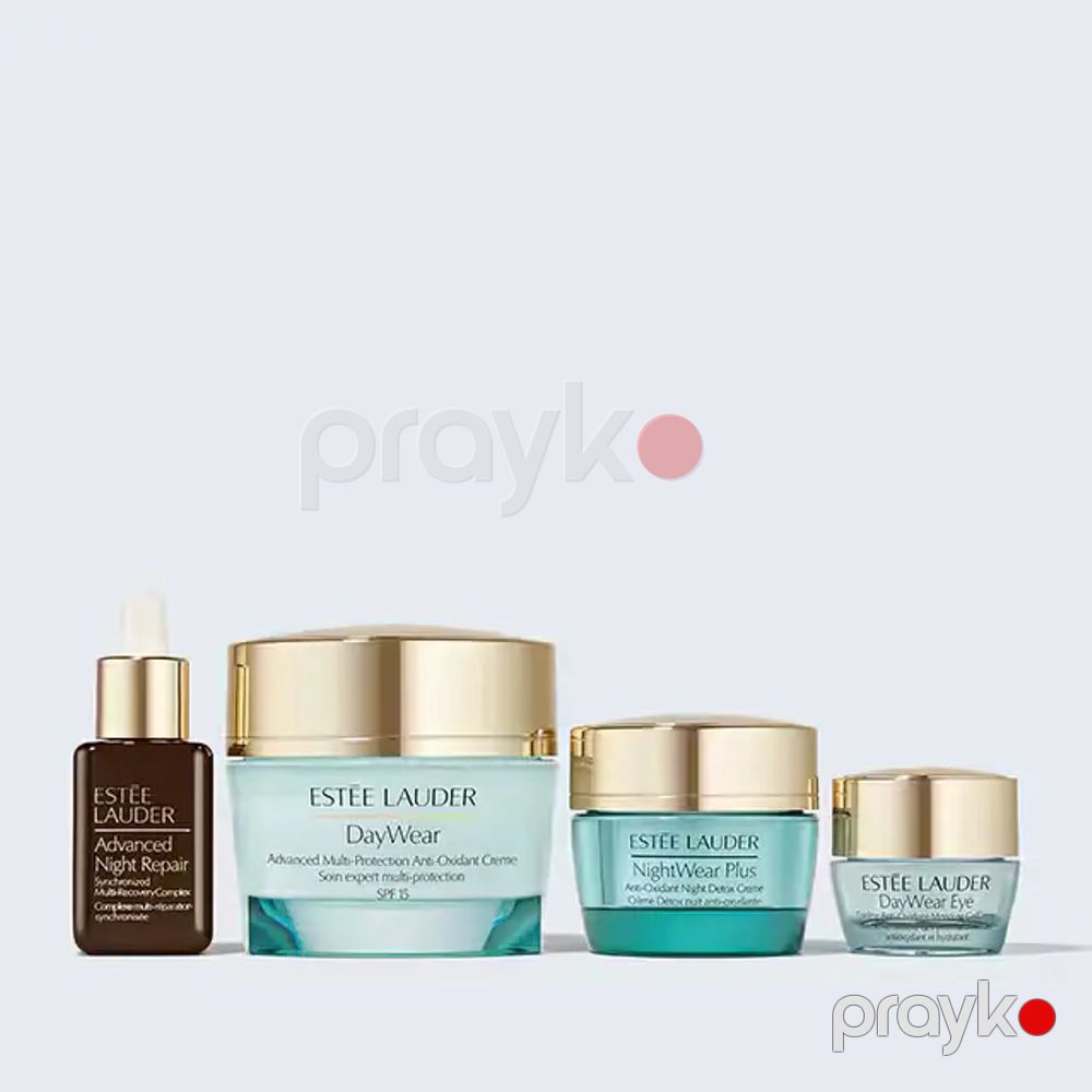 Üzə qulluq dəsti Estee Lauder DayWear Routine Skincare (göz ətrafı dərisi üçün krem 5 ml + gündüz kremi 50 ml + gecə kremi 15 ml + gel-serum 15 ml + kosmetik çanta) — Mallar, Bakı (2)
