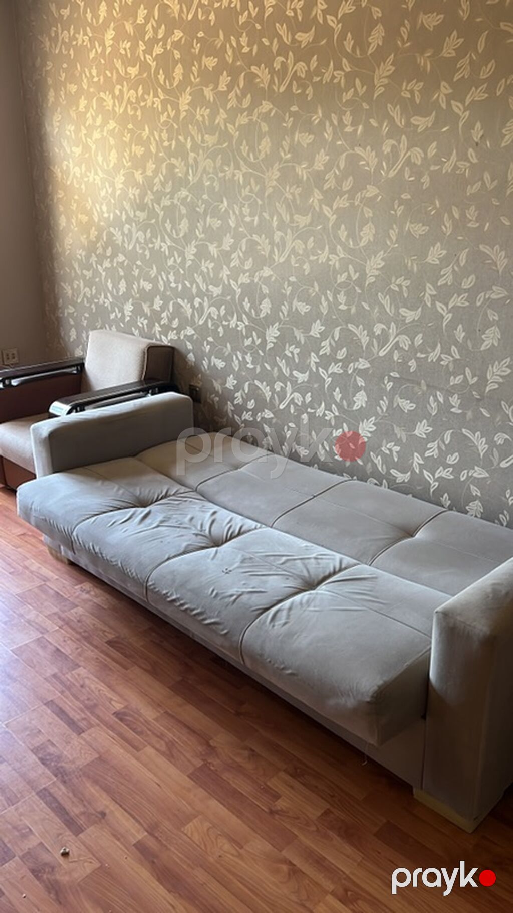 3-lü yumşaq mebel dəsti: divan + 2 kreslo - Rəng: açıq boz (divan) və — Yumşaq mobilya dəstləri, Bakı (2)
