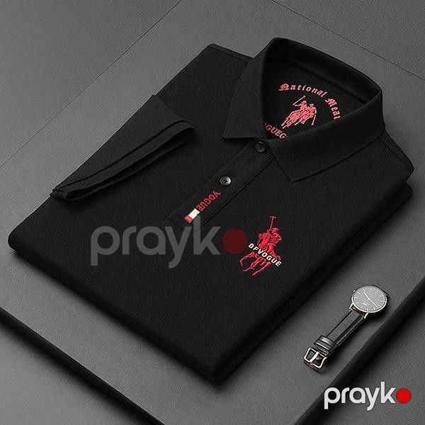Kişilər üçün polo EB_757, qara, pambıq, ölçü M — Mallar, Bakı (2)