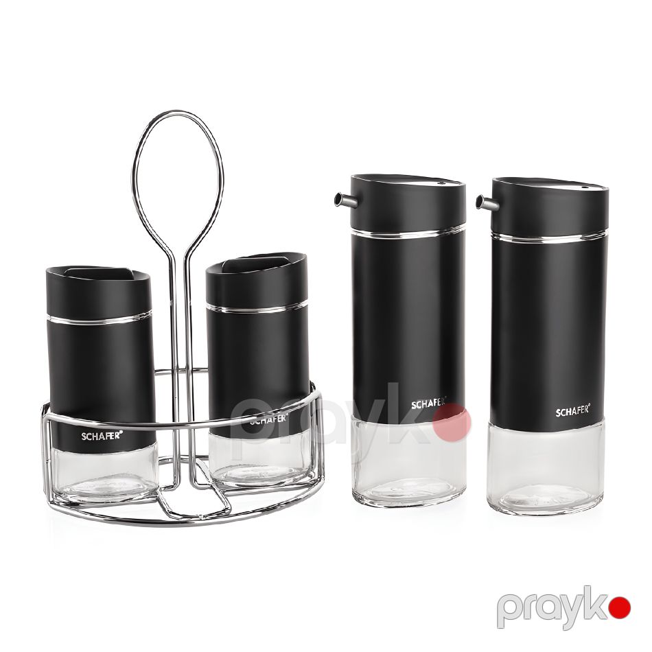 Yağlıq-sirkəlik qab dəsti Schafer Siyah Touch 5 parça 8699131820131 — Mətbəx əşyaları, Bakı (2)