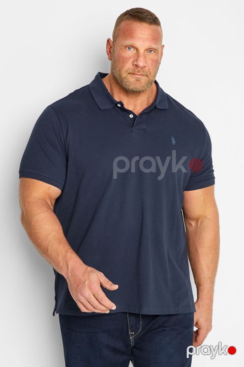 Kişilər üçün polo 637, göy, pambıq, ölçü 4XL — Bakı