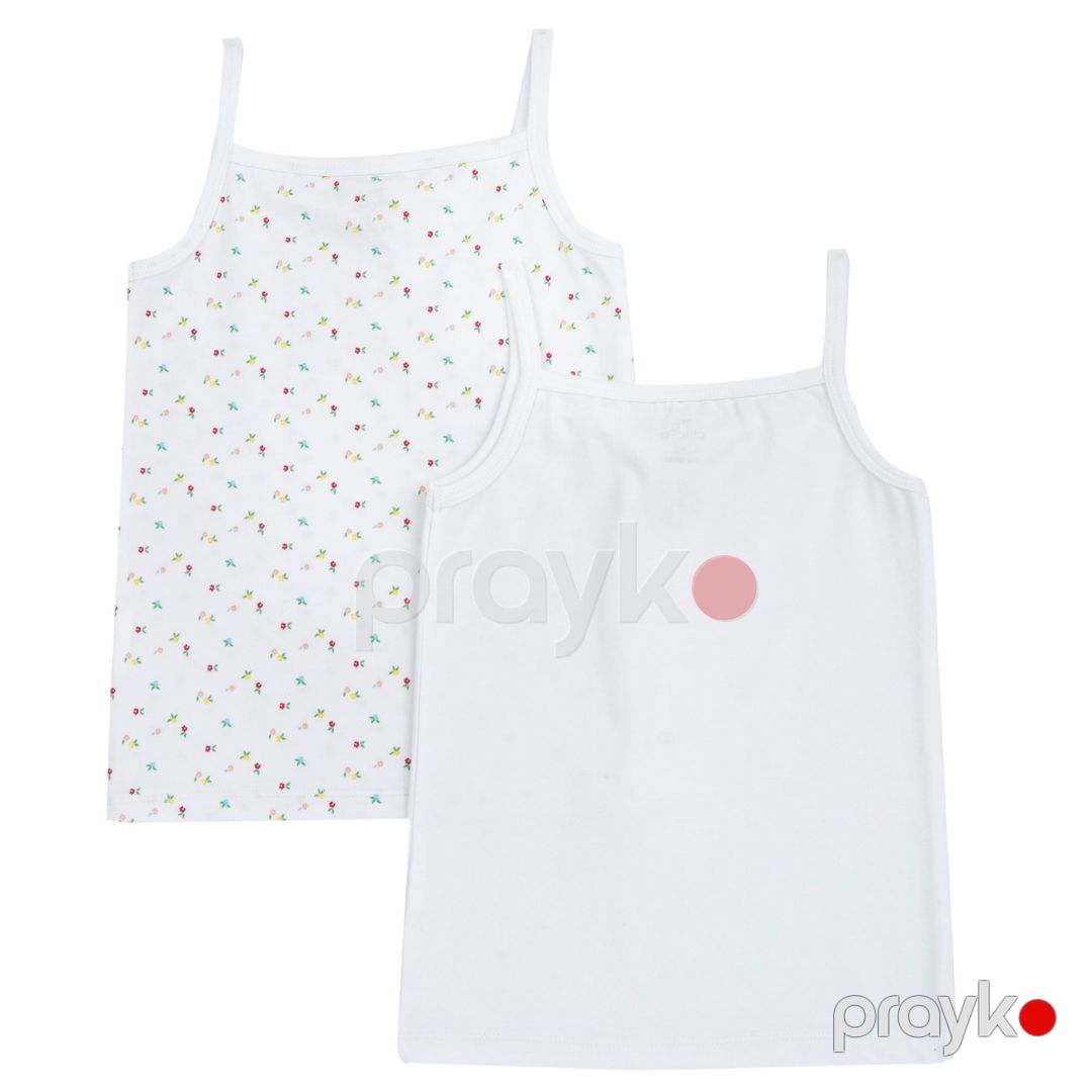 Qızlar üçün 2 ədədli mayka dəsti Chicco 9101552000000-64, ağ, pambıq/elastan, ölçü 2 yaş — Mallar, Bakı (2)