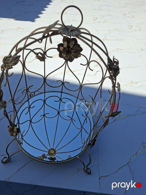 Dekorativ metal səbət – güzgülü dibli - Material: möhkəm metal — Digah