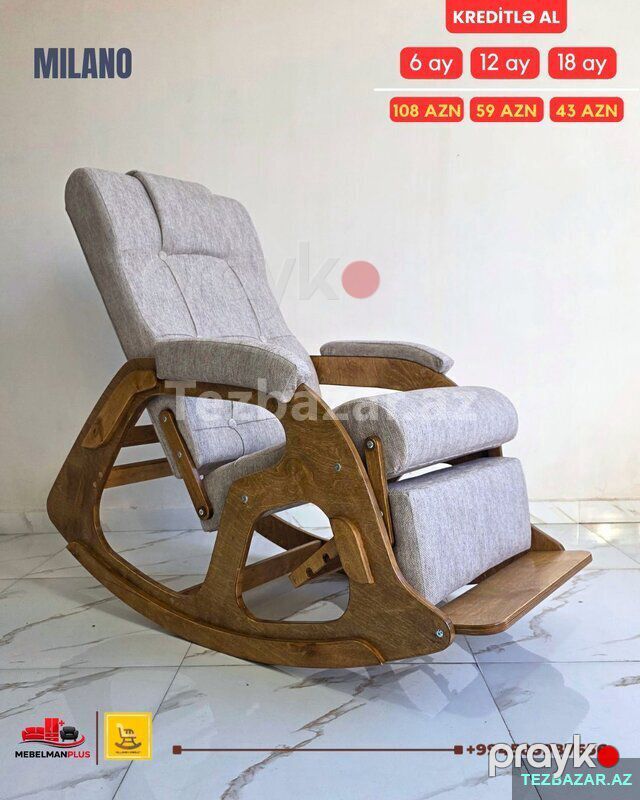 Açılan Yellənən kreslo Milano Kreditlə — Mebel, Bakı (2)