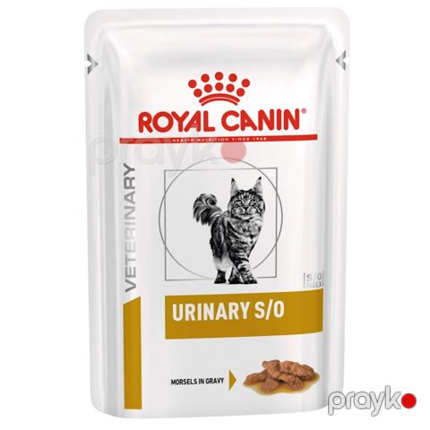 Pişiklər üçün nəm yem Royal Canin Urinary S\O sidik kisəsi daşı xəstəliyinin müalicəsi və profilaktikası ərzində, sousda ət, 85q — Bakı