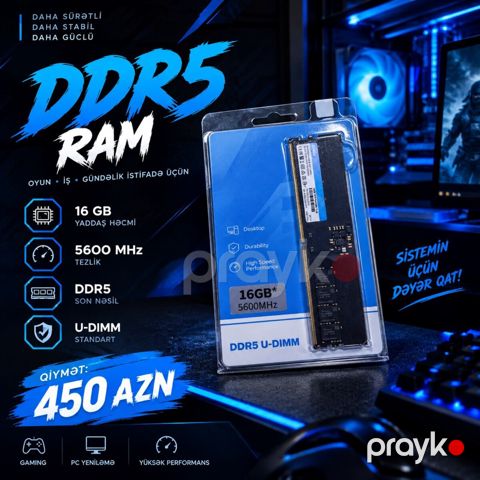 16GB DDR5 5600 Mhz — Bakı