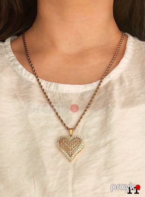 Kulonlu zəncir Luxeoria Hamsa Eye 421, polad, qızılı — Bakı
