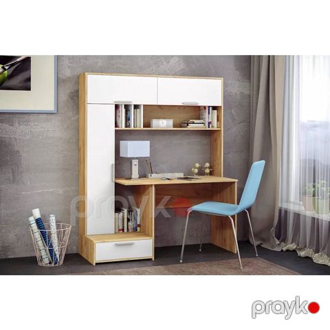 Yazı masası 3563_M2StolFullBagsWhvot Ağ/Votan, Ldsp, 180x60x150 sm — Bakı