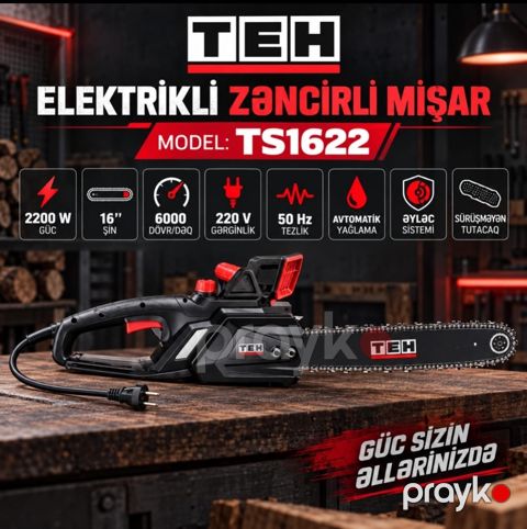 Elektrik mişarı TEH TS1622 2200 W ev/bağ/odun üçün — Bakı
