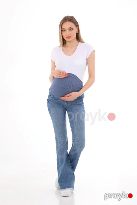 Hamilə qadınlar üçün klyöş cins Dessen des_6048, göy, pambıq/elastan, ölçü 38 — Bakı