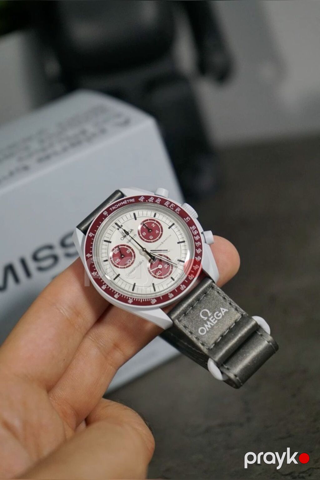 Omega x Swatch Speedmaster MoonSwatch dizaynlı qol saatı. Saat krem — Qol saatları, Bakı (2)