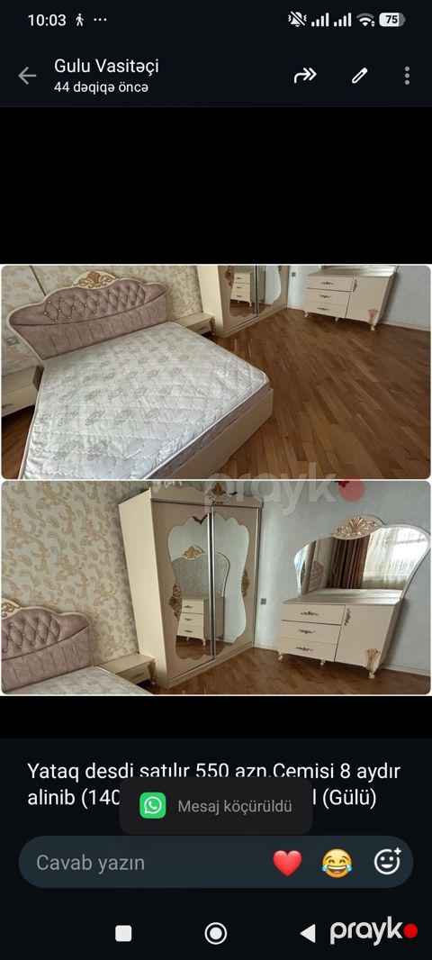 Yataq desdi satılır 550 azn.Cemisi 8 aydır alinib (1400 azn)Unvan — Bakı