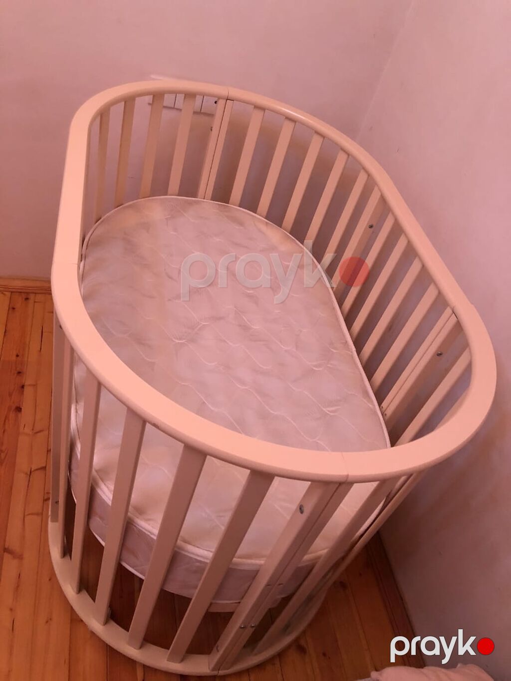 Oval formalı uşaq beşiyi və döşək - Material: möhkəm ağac karkas — Bəşikləri, Bakı (6)