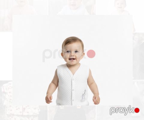 Qalın jilet qızlar üçün VC_1878084, ağ, pambıq, 3-6 ay — Bakı