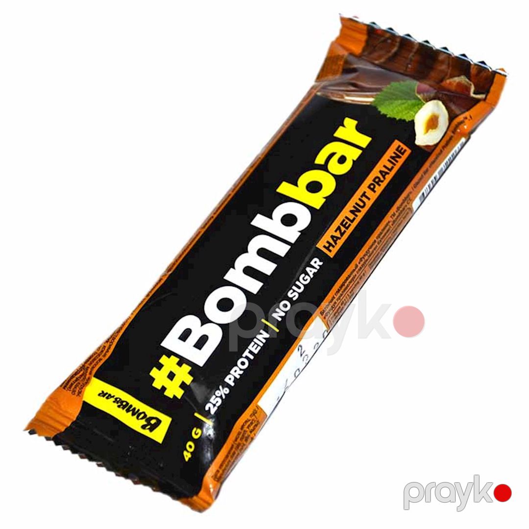 Proteinli baton Bombbar Fındıqlı praline 40 q, 30 əd — Mallar, Bakı (2)