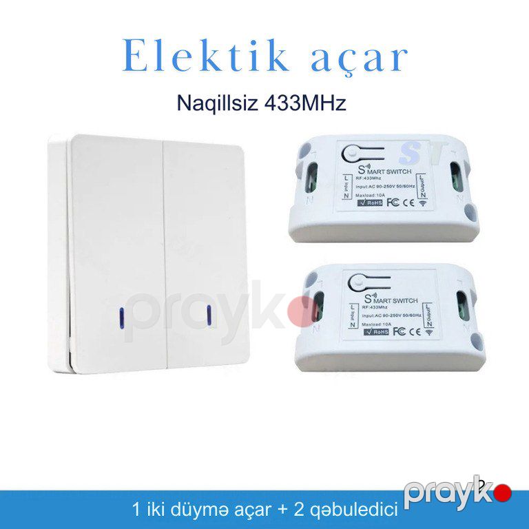 433MHz naqilsiz elektrik açarı — Ağıllı ev və təhlükəsizlik, Bakı (7)
