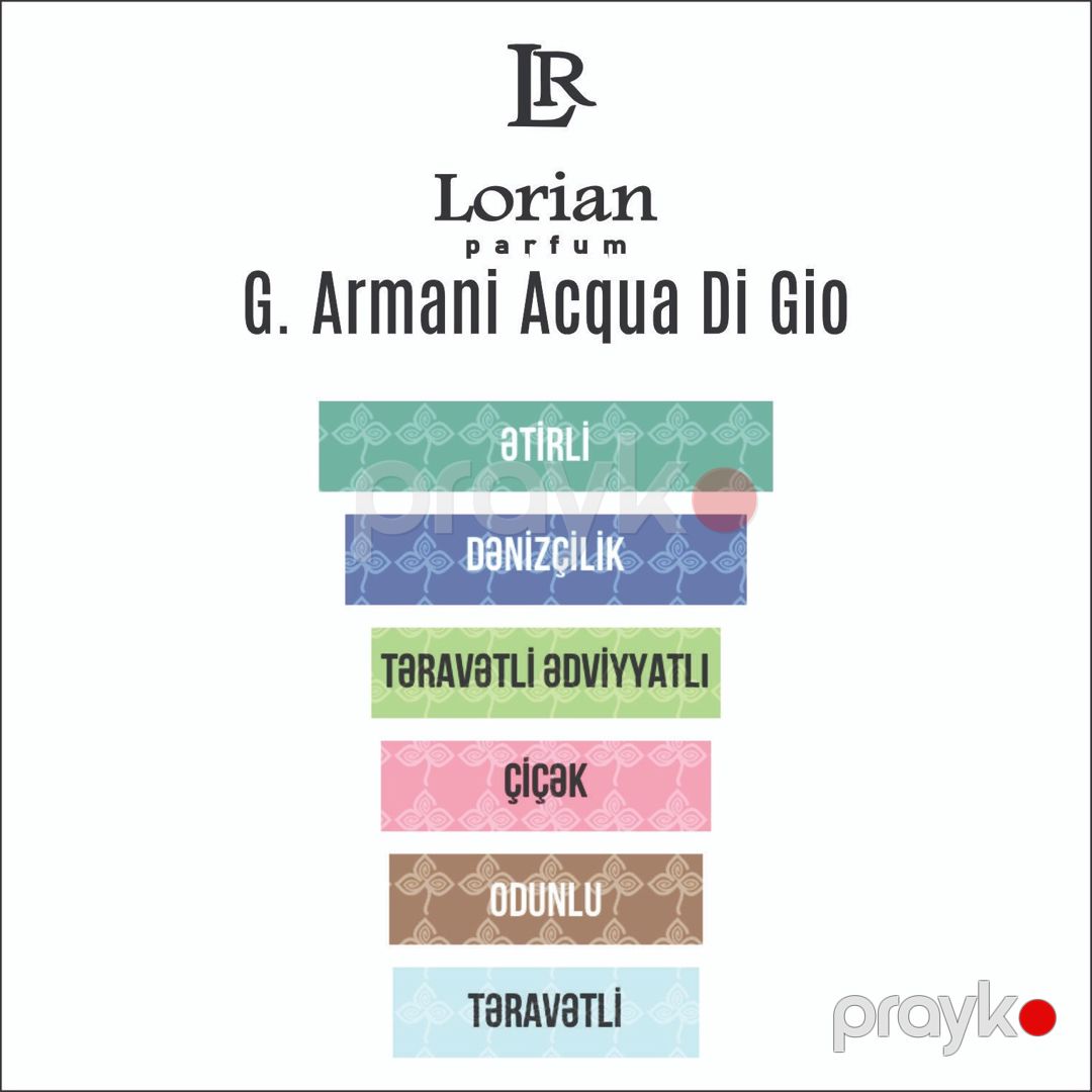 Acqua Di Gio kişilər üçün ətir suyu 20 ml - Lorian-395-20 — Mallar, Bakı (2)