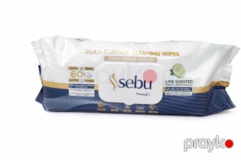 Nəm salfetlər Sebu Premium Lime Scented 60 əd — Bakı