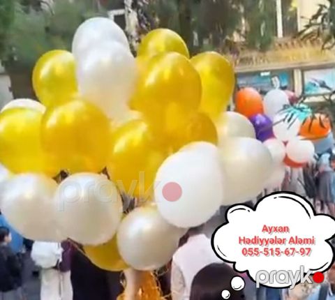 Helium şarlar 0.80 qəpik Falqa 5-li şar dəsti 2.50 Halqa Ürək 1.azn — Bakı