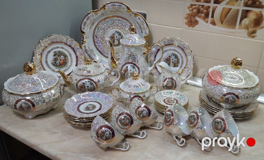 Çay dəsti, Farfor, 6 nəfərlik, Almaniya — Süfrə qabı, Bakı (3)