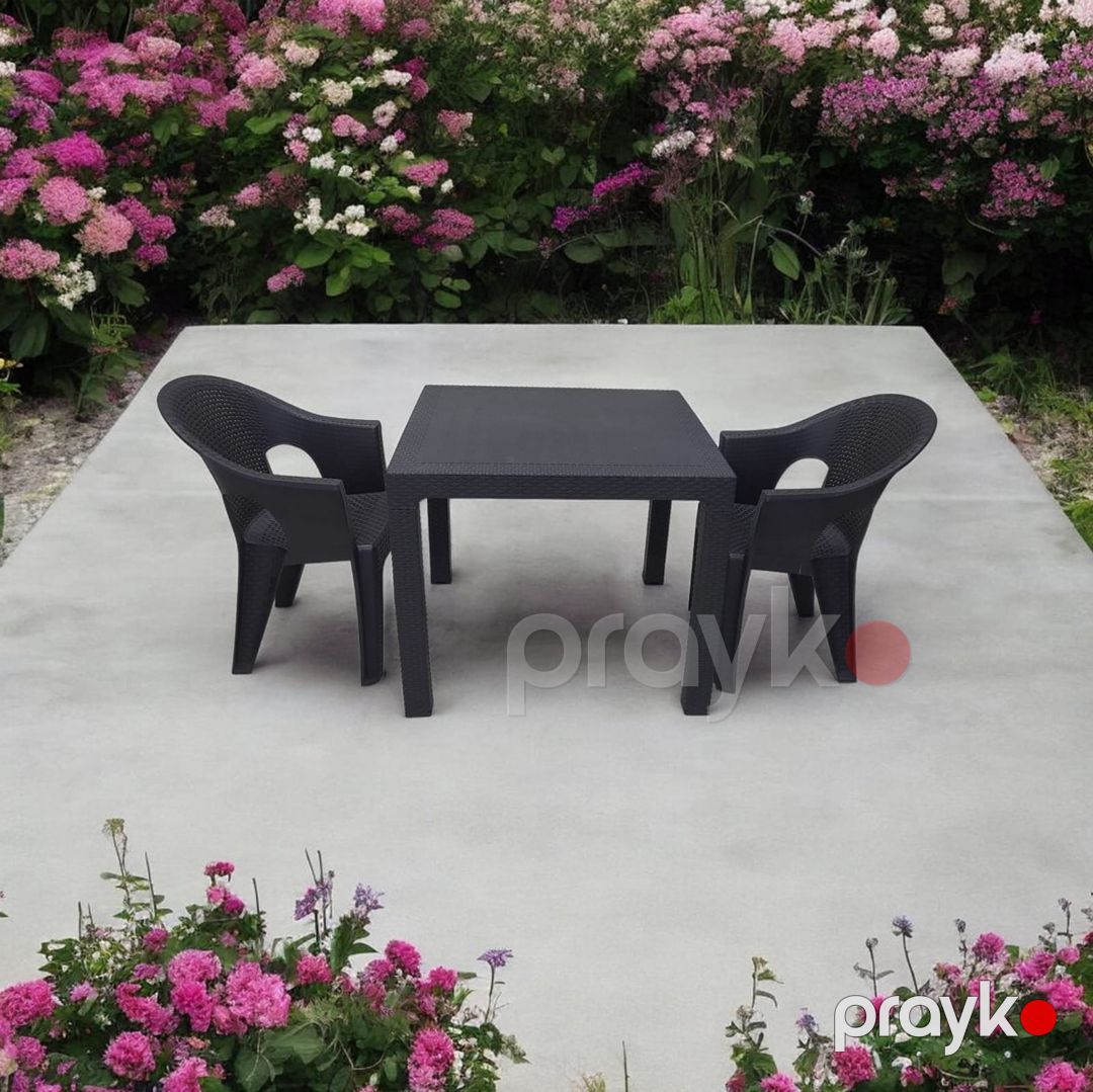 Bağ üçün mebel dəsti (masa + oturacaq), bambuk/plastik, qəhvəyi, 3 parça — Mallar, Bakı (3)