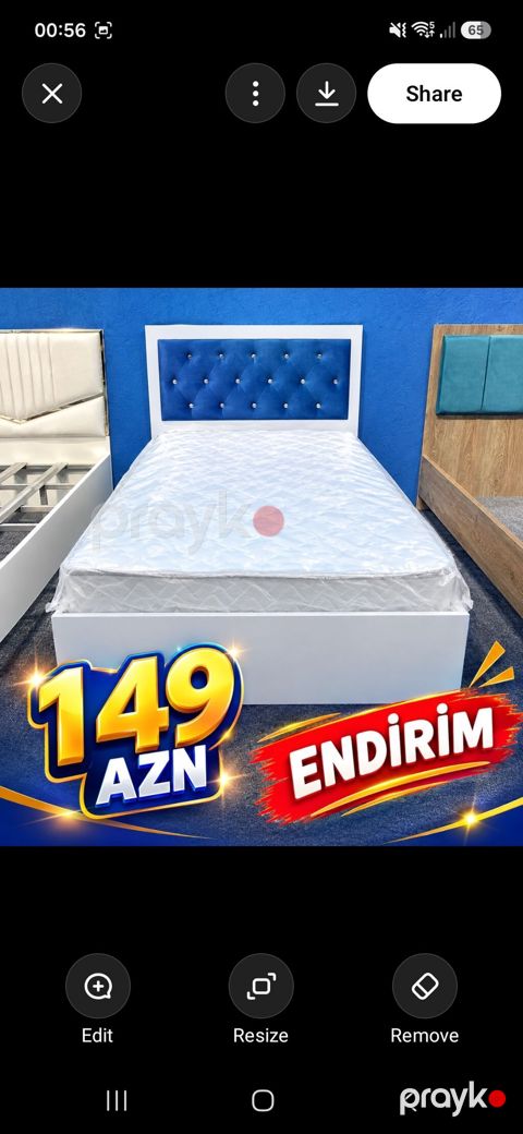 Endirimli tək nəfərlik çarpayı – 149 AZN - Rəng: ağ korpus, mavi — Xırdalan
