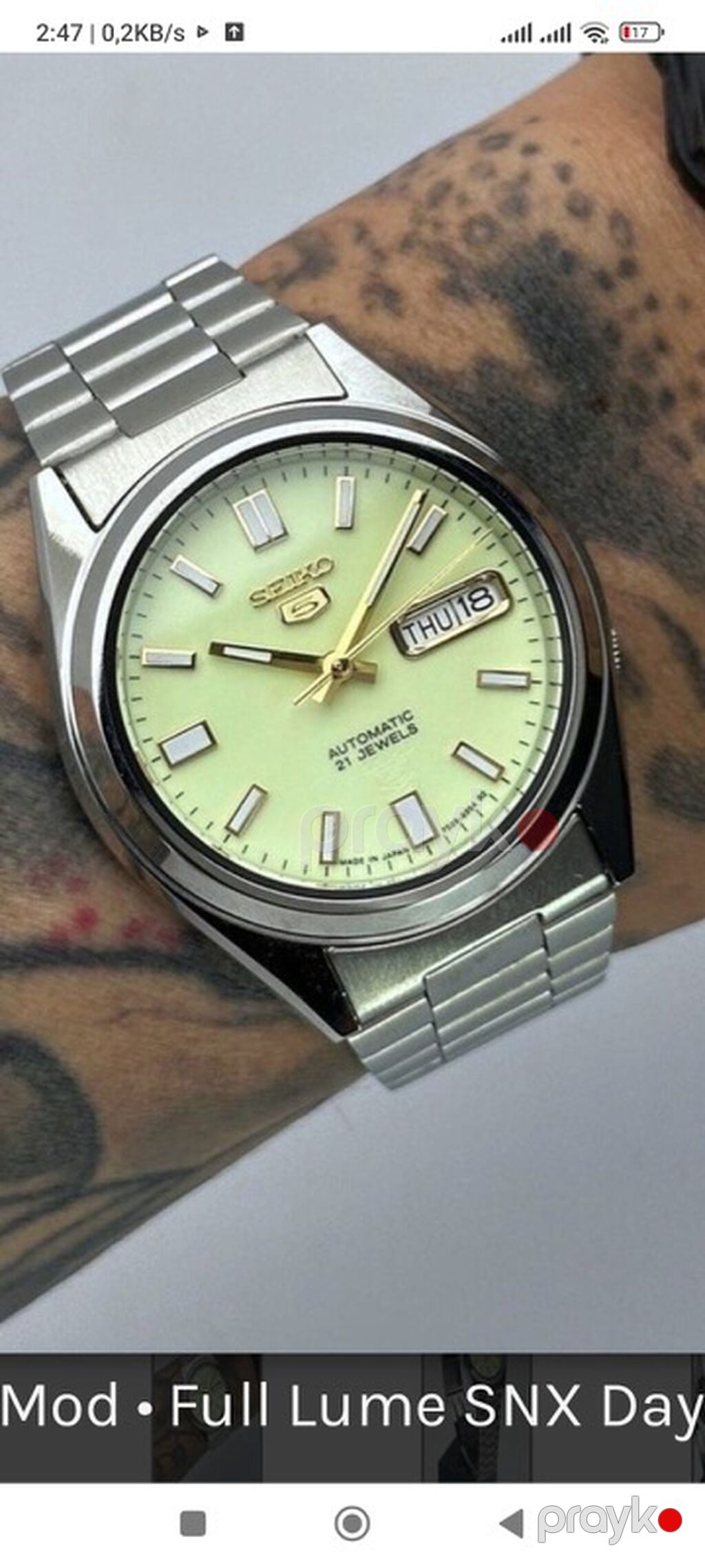 Seiko 5 avtomatik qol saatı - Kalibr: Automatic, 21 jewels — Qol saatları, Bakı (6)