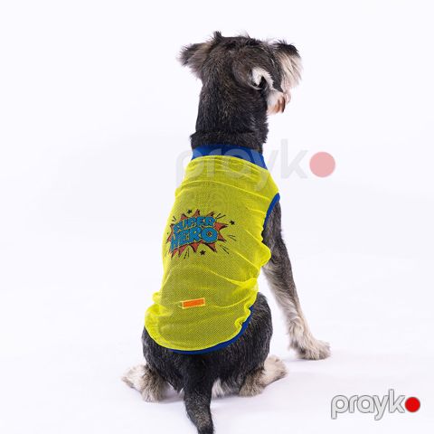 Futbolka Pawstar Super Hero itlər və pişiklər üçün, M sarı — Bakı