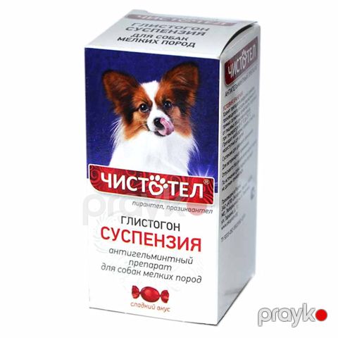 Suspenziya "Чистотел Глистогон" qurdlara qarşı, xırda it cinsləri üçün, 5 ml — Bakı