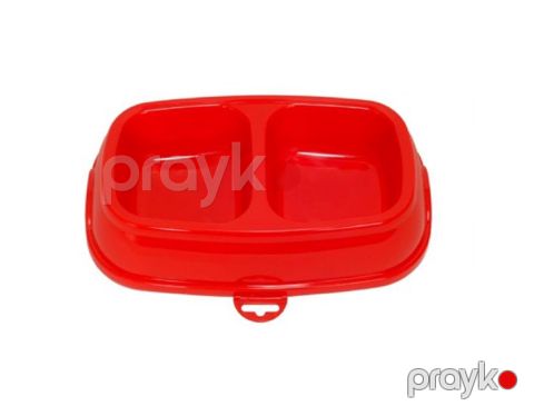 İtlər və pişiklər üçün ikili konteyner Mio, qırmızı, 16.5х27х6.5 sm — Bakı