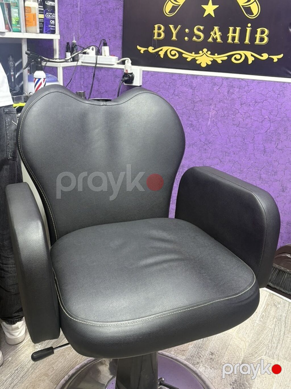Bərbər/kosmetoloji kreslo - Rəng: qara - Material: asan təmizlənən — Kreslo, Xırdalan (2)