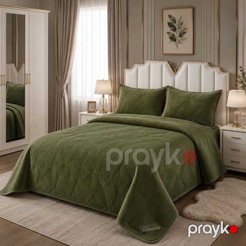 Örtük və yastıq üzü dəsti Blumarine, ikinəfərlik, 220x240 sm, pambıq, xaki — Bakı