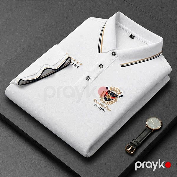 Kişilər üçün polo 58-1059, ağ, pambıq, ölçü M — Mallar, Bakı (2)
