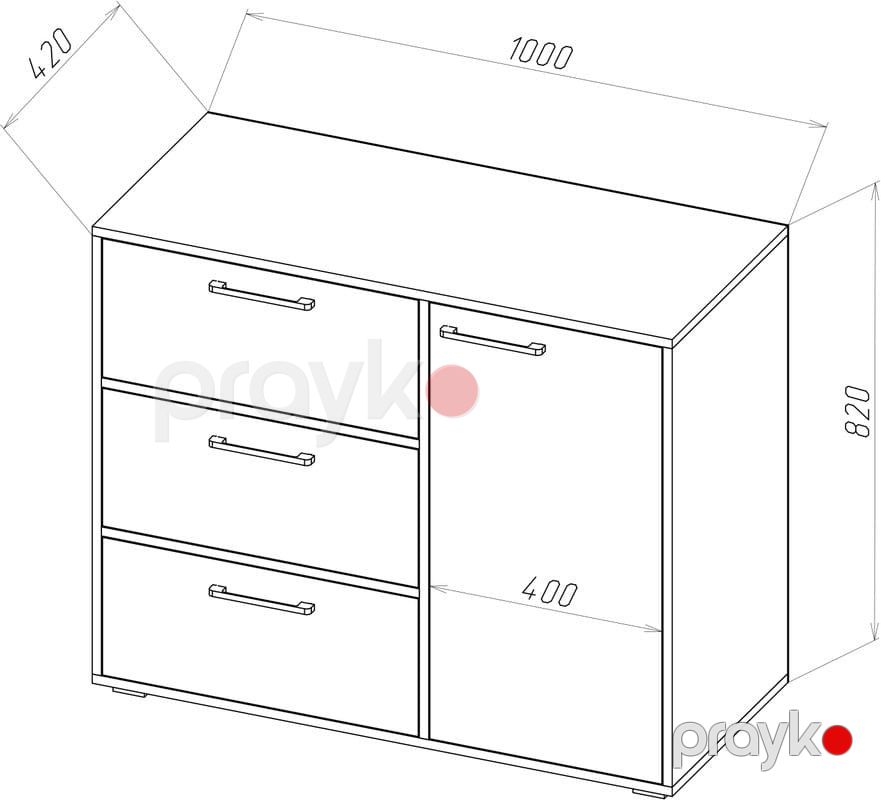 Komod mv_13900306, laminat/LDSP, antrasit/qəhvəyi, 82x42x100 sm — Mallar, Bakı (3)